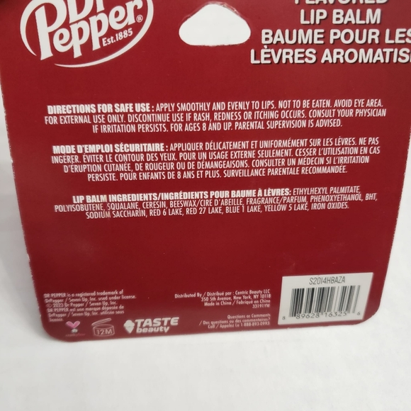 NEW Lot 4 Dr Pepper Soda Lip Balm Flavored 0.12 oz 2023 NIP Taste Beauty Sealed - Picture 5 of 6